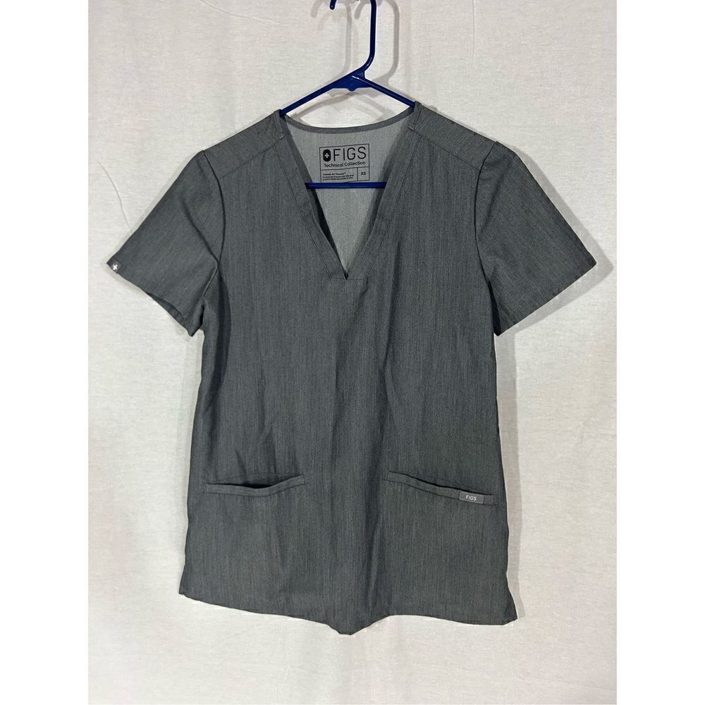 Figs Technical gray scrub shirt top